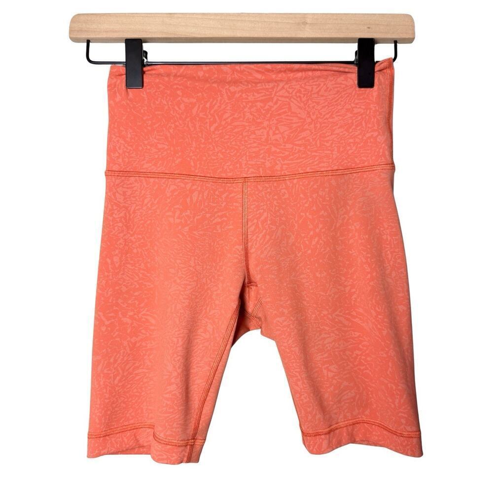 Lululemon Wunder Train High Rise Short Womens Size 4 Orange Bike Gym Training